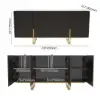 Grovyn 1600mm Buffet Sideboard Sintered Stone Top Black Fluted with Adjustable Shelves