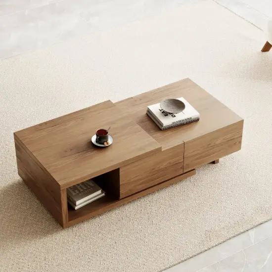 Quoint 120 - 175 cm Extendable Coffee Table with 2 Drawers – Walnut