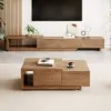 Quoint 120 - 175 cm Extendable Coffee Table with 2 Drawers – Walnut