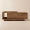 Quoint 120 - 175 cm Extendable Coffee Table with 2 Drawers – Walnut