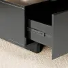 Quoint 120 cm - 175 cm Extendable Coffee Table with 2 Drawers – Black