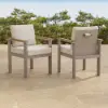 Tevara Outdoor Teak & Aluminium Dining Chairs in Sand, Set of 2