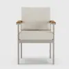 Tevara Outdoor Teak & Aluminium Dining Chairs in Sand, Set of 2