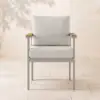 Tevara Outdoor Teak & Aluminium Dining Chairs in Sand, Set of 2