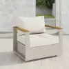 Tevara Outdoor Teak & Aluminium Swivel Lounge Chair in Sand