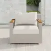 Tevara Outdoor Teak & Aluminium Swivel Lounge Chair in Sand