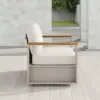 Tevara Outdoor Teak & Aluminium Swivel Lounge Chair in Sand
