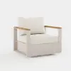 Tevara Outdoor Teak & Aluminium Swivel Lounge Chair in Sand