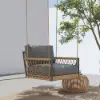 Ropipe Outdoor Aluminium & Rope Weave 1-Seater Swing Sofa in Dark Grey