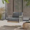 Ropipe Outdoor Aluminium & Rope Weave 1-Seater Swing Sofa in Dark Grey