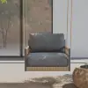 Ropipe Outdoor Aluminium & Rope Weave 1-Seater Swing Sofa in Dark Grey
