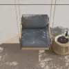 Ropipe Outdoor Aluminium & Rope Weave 1-Seater Swing Sofa in Dark Grey