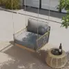 Ropipe Outdoor Aluminium & Rope Weave 1-Seater Swing Sofa in Dark Grey