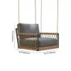 Ropipe Outdoor Aluminium & Rope Weave 1-Seater Swing Sofa in Dark Grey