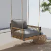 Ropipe Outdoor Aluminium & Rope Weave 1-Seater Swing Sofa in Dark Grey