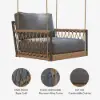 Ropipe Outdoor Aluminium & Rope Weave 1-Seater Swing Sofa in Dark Grey