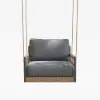 Ropipe Outdoor Aluminium & Rope Weave 1-Seater Swing Sofa in Dark Grey