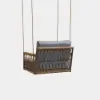 Ropipe Outdoor Aluminium & Rope Weave 1-Seater Swing Sofa in Dark Grey