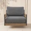 Ropipe Outdoor Aluminium & Rope Weave 1-Seater Swing Sofa in Dark Grey