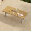 Tevara Outdoor Teak & Aluminium Dining Table in Sand, Seats 6-8