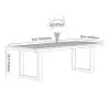 Tevara Outdoor Teak & Aluminium Dining Table in Sand, Seats 6-8