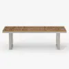 Tevara Outdoor Teak & Aluminium Dining Table in Sand, Seats 6-8