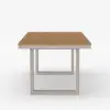 Tevara Outdoor Teak & Aluminium Dining Table in Sand, Seats 6-8