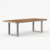 Tevara Outdoor Teak & Aluminium Dining Table in Sand, Seats 6-8