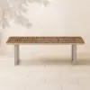 Tevara Outdoor Teak & Aluminium Dining Table in Sand, Seats 6-8