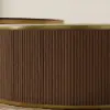 Grovyn 700mm-800mm Round Nesting Coffee Table Set with Sintered Stone Top – Walnut