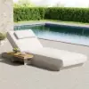 Tevara Outdoor Teak & Aluminium Adjustable Lounge Chaise in Sand