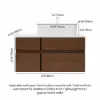 Modern 80 cm Floating Single Bathroom Vanity with Stone Resin Top, Ceramic Basin – Walnut – Faux Marble Sink