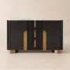 Artis Modern Matte Black 59"W Sintered Stone Sideboard 3 Drawers Kitchen Buffet Table