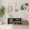 1010mm Wood Shoe Storage Entryway Bench Leather Upholstered – AUD-H2082