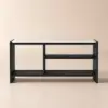 1010mm Wood Shoe Storage Entryway Bench Leather Upholstered – AUD-H2082