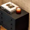 Tanic Mid Century Modern Chest Cabinet with Storage 3 Drawers of Ash Wood – Black