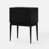 Tanic Mid Century Modern Chest Cabinet with Storage 3 Drawers of Ash Wood – Black