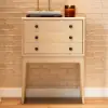 Picture of Tanic Mid Century Modern Whitewash Chest Cabinet with Storage 3 Drawers of Ash Wood