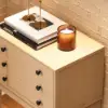 Picture of Tanic Mid Century Modern Whitewash Chest Cabinet with Storage 3 Drawers of Ash Wood
