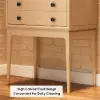Picture of Tanic Mid Century Modern Whitewash Chest Cabinet with Storage 3 Drawers of Ash Wood