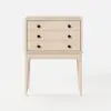 Picture of Tanic Mid Century Modern Whitewash Chest Cabinet with Storage 3 Drawers of Ash Wood