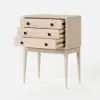 Picture of Tanic Mid Century Modern Whitewash Chest Cabinet with Storage 3 Drawers of Ash Wood