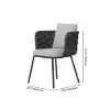 2-Pieces Mid-Century Modern Aluminium & Ropes Outdoor Patio Dining Chair Dark Grey