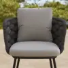 2-Pieces Mid-Century Modern Aluminium & Ropes Outdoor Patio Dining Chair Dark Grey
