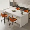 Cranis Orange Velvet Counter Stool with Upholstered, 1 Piece