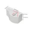 90 cm Floating Curved Bathroom Vanity in White Right Offset Single Sink Bathroom Cabinet