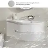 90 cm Floating Curved Bathroom Vanity in White Right Offset Single Sink Bathroom Cabinet