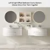 90 cm Floating Curved Bathroom Vanity in White Right Offset Single Sink Bathroom Cabinet