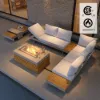 Tevara Outdoor 100 cm Propane Smokeless Rectangular Fire Pit Table in Sand