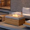 Tevara Outdoor 100 cm Propane Smokeless Rectangular Fire Pit Table in Sand
